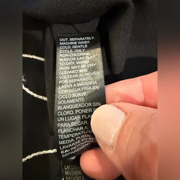 WHBM Cotton Blend Black Jacket with White Embroidery - Picture 9 of 9